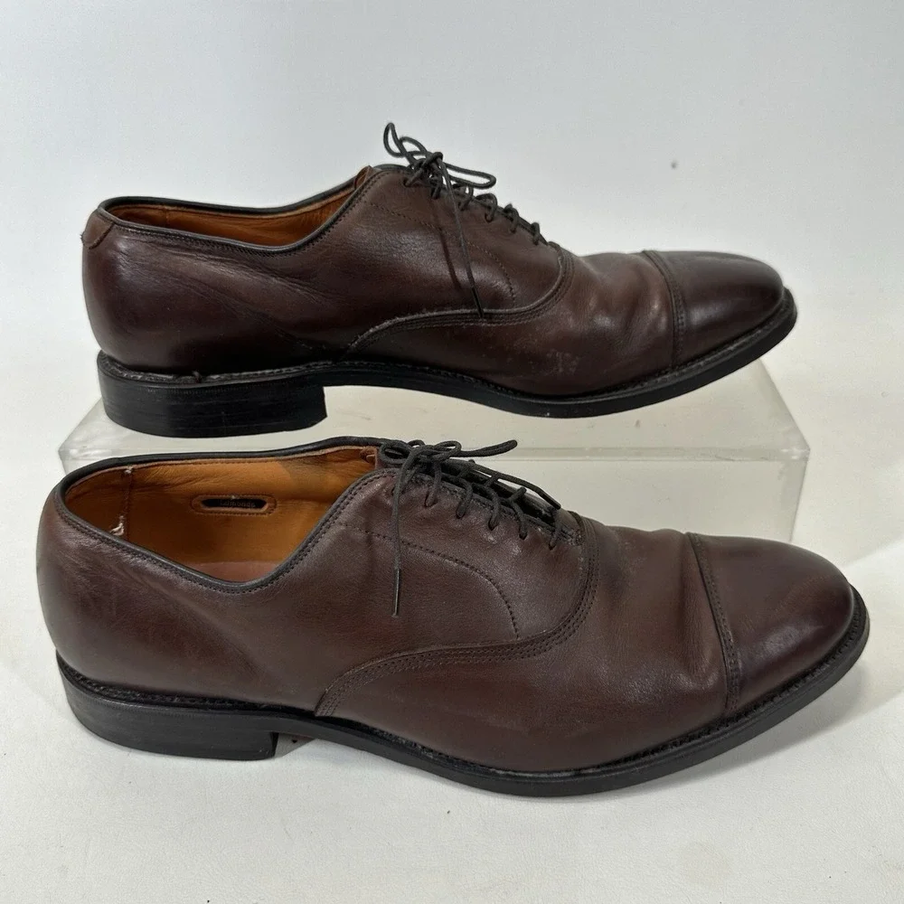 Allen Edmonds Park Avenue‎ Oxford Shoes Mens 9.5D Brown Leather Cap Toe